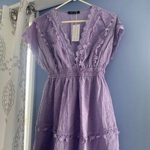 NWT Adorable purple, boho dress by Simplee, size large